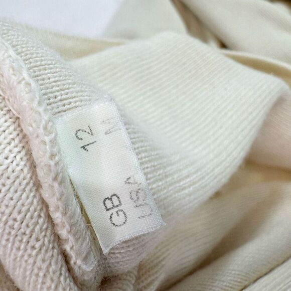 GISPA Dress Womens Medium Cream Knit Wool Crewneck Classic Neutral Minimalist - Picture 9 of 13
